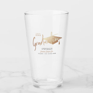 Elegant Gold Afstuderen Script Beer Glas