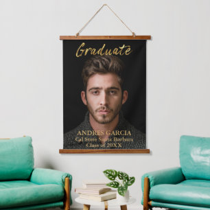 Elegant Gold Afstuderen verticale foto Hangend Wandkleed