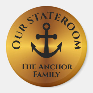 Elegant Gold Anchor Stateroom Deurmarker Cruker Magneet
