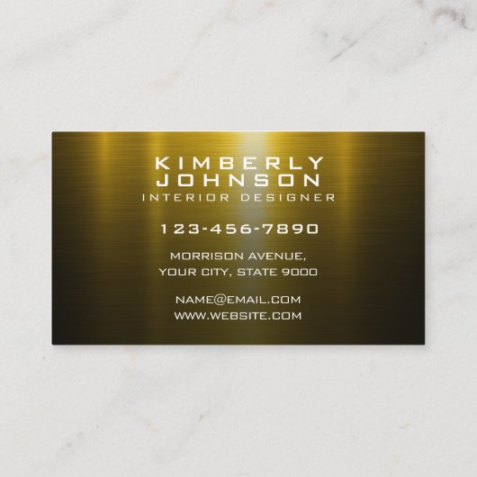 Elegant Gold and Black Business Card Design Visitekaartje (Achterkant)