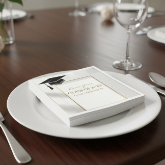 Elegant Gold and Black Graduation Party Servet