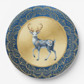 Elegant Gold and Blue Plates Papieren Bordje (Voorkant)
