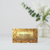 Elegant Gold And Gold Glitter  Visitekaartje (Staand voorkant)
