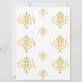 Elegant Gold and White Damask Wedding Invitation (Dos)