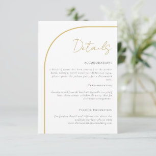 Elegant Gold Arch Mariage Détails Carte de boîtier