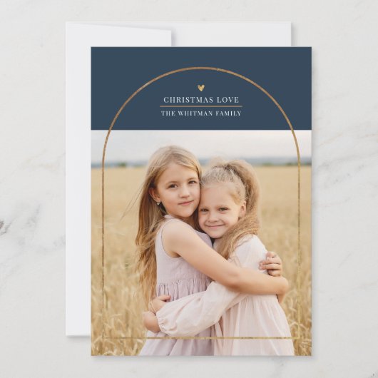 Elegant Gold Arch Overlay - schaken - Kerstliefde Feestdagenkaart (Voorkant)