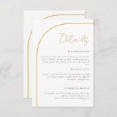Elegant Gold Arch Wedding Details Enclosure Kaart (Voorkant / Achterkant)
