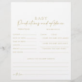 Elegant Gold Baby Prédictions et cartes de conseil (Devant)