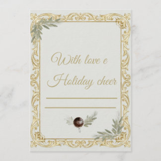 Elegant Gold Baroque Christmas Stationery Set - Th Kaart