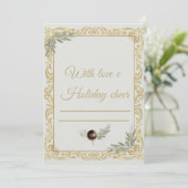 Elegant Gold Baroque Christmas Stationery Set - Th Kaart (Staand voorkant)