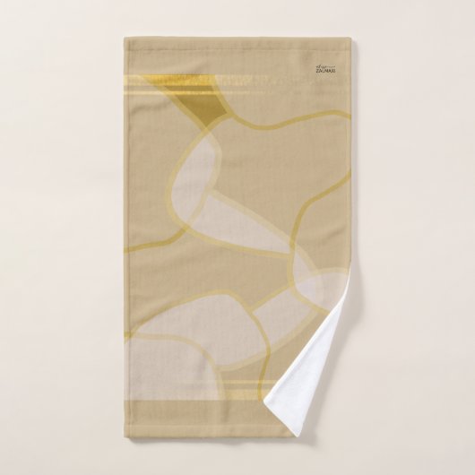 Elegant Gold Beige Abstract Floral Pattern Bad Handdoek (Handdoek)