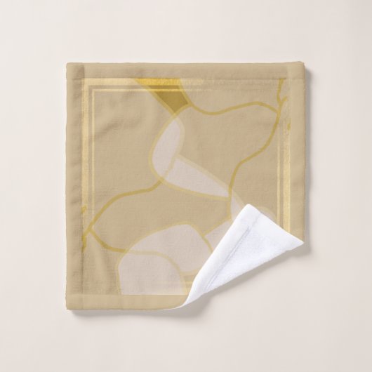 Elegant Gold Beige Abstract Floral Pattern Bad Handdoek (Wasdoekje)