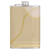 Elegant Gold Beige Abstract Floral Pattern Heupfles (Voorkant)