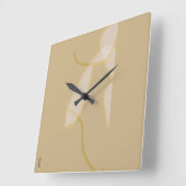 Elegant Gold Beige Abstract Floral Pattern Vierkante Klok (Hoek)