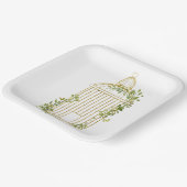 Elegant Gold Bird Cage met Bord van bladpapier (Gebogen)