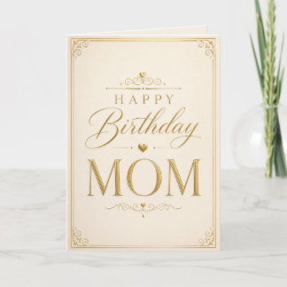 Elegant Gold Birthday Card for Mom Kaart