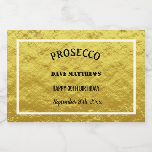 Elegant Gold Birthday Weddenschap Custom Likeurfles Etiket (Enkel label)