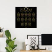 Élégant Gold Black 13 Table Mariage Tableau de siè (Bureau à domicile)