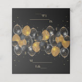 Elegant Gold Black Balloons Confetti Wedding (Buitenkant ongevouwen)