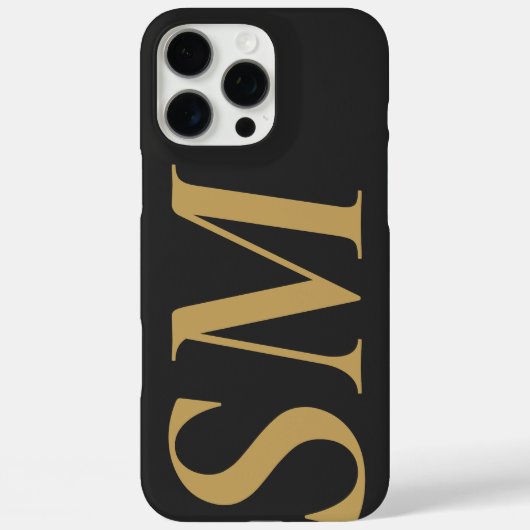 Elegant Gold Black Bold Initiaal Monogram Case-Mate iPhone Case (Achterkant)