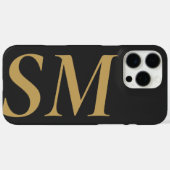 Elegant Gold Black Bold Initiaal Monogram Case-Mate iPhone Case (Achterkant (horizontaal))