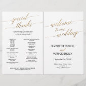 Elegant Gold Black Calligrafie gevouwen, volledig  (Voorkant)