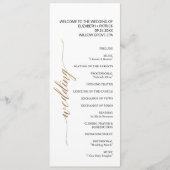 Elegant Gold & Black Calligraphy Wedding Programma (Voorkant)