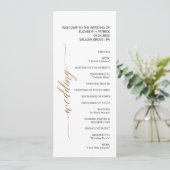 Elegant Gold & Black Calligraphy Wedding Programma (Staand voorkant)