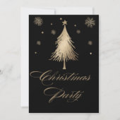 Elégant Gold Black Christmas Party Invitation (Devant)