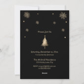 Elégant Gold Black Christmas Party Invitation (Dos)