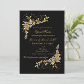 Elegant Gold Black Corporate Party Invitation (Debout devant)