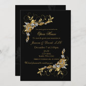 Elegant Gold Black Corporate Party Invitation (Devant / Derrière)