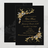 Elegant Gold Black Corporate party Invitation Kaart (Voorkant / Achterkant)
