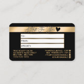 Élégant Gold Black Credit Logo Certificat cadeau (Dos)