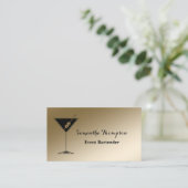 Elegant Gold Black Event Bartender Carte de visite (Debout devant)