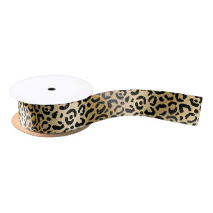 Elegant Gold & Black Glitter Leopard Spots Pattern Lint