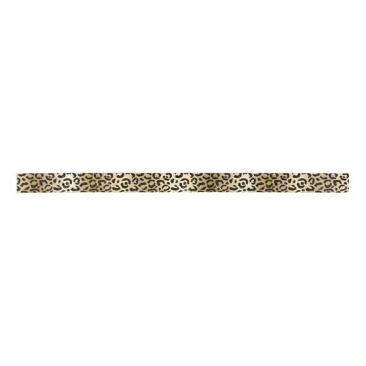 Elegant Gold & Black Glitter Leopard Spots Pattern Lint (Voorkant)