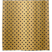ELEGANT GOLD BLACK HEART PATTERN SHOWER CURTATION DOUCHEGORDIJN (Voorkant)