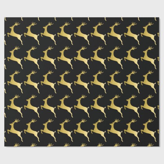 Elegant Gold Black-kerstrendierpatroon Cadeaupapier (Vlak)