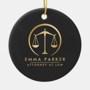Elegant Gold & Black Lawyer Keramisch Ornament