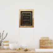 Elegant gold black marble welkomstbruiloft poster (Keuken)