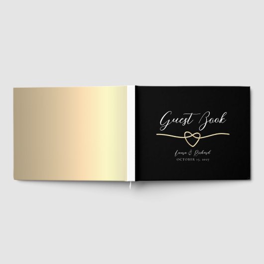 Elegant Gold Black Mariage livre d'hôtes (Complet)