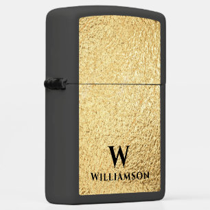 Elegant Gold Black Monogramed