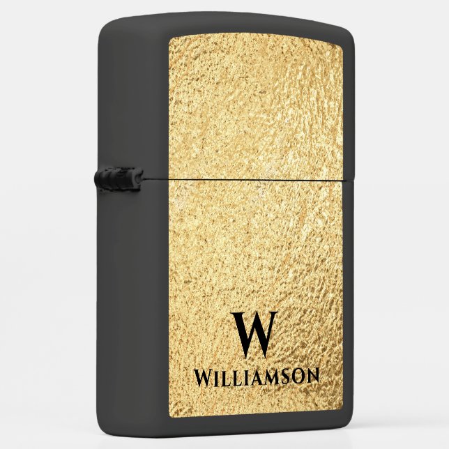 Elegant Gold Black Monogramed (Rechts)