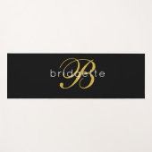 Elegant Gold Black Monogrammed Yoga Mat (Voorkant (horizontaal))