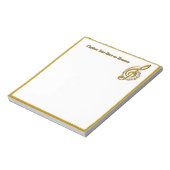 Elegant Gold Black Music Note Specified Personal Notitieblok (Gedraaid)