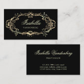 Elegant Gold Black ornamental Baroque Visitekaartje (Voorkant / Achterkant)