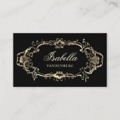 Elegant Gold Black ornamental Baroque Visitekaartje (Voorkant)