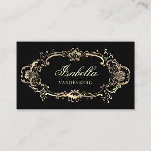 Elegant Gold Black ornamental Baroque Visitekaartje