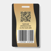 Elegant Gold Black Photo ID Badge (Arrière)